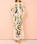 Vestito lungo donna Valstrend con maniche lunghe, stampa animalier e schiena scoperta, stile street casual.