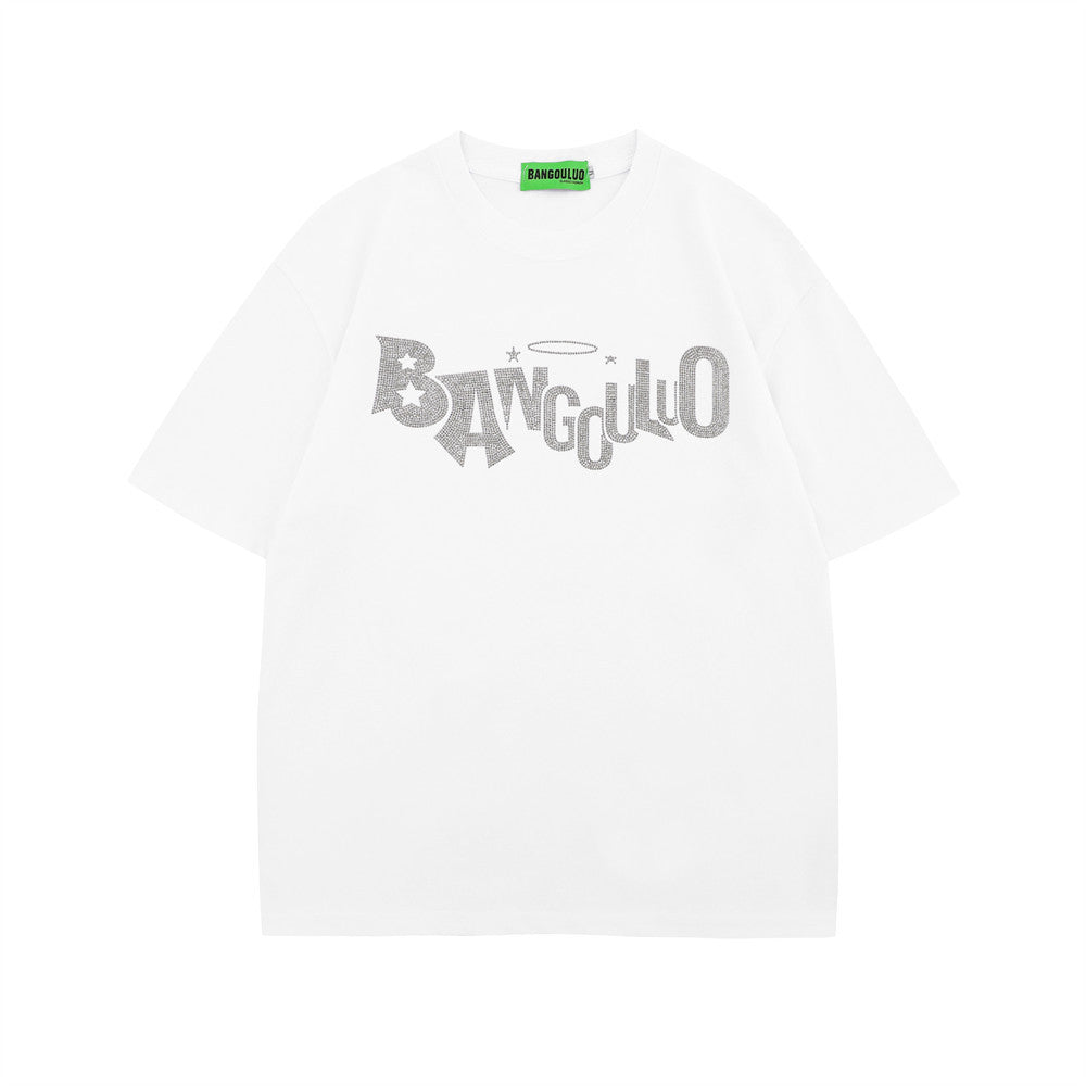 American Letter Rhinestone Short Sleeve