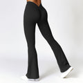 Pantaloni yoga a campana Valstrend, pantaloni fitness donna con sollevamento dei fianchi e stile trendy, in tessuto elastico.
