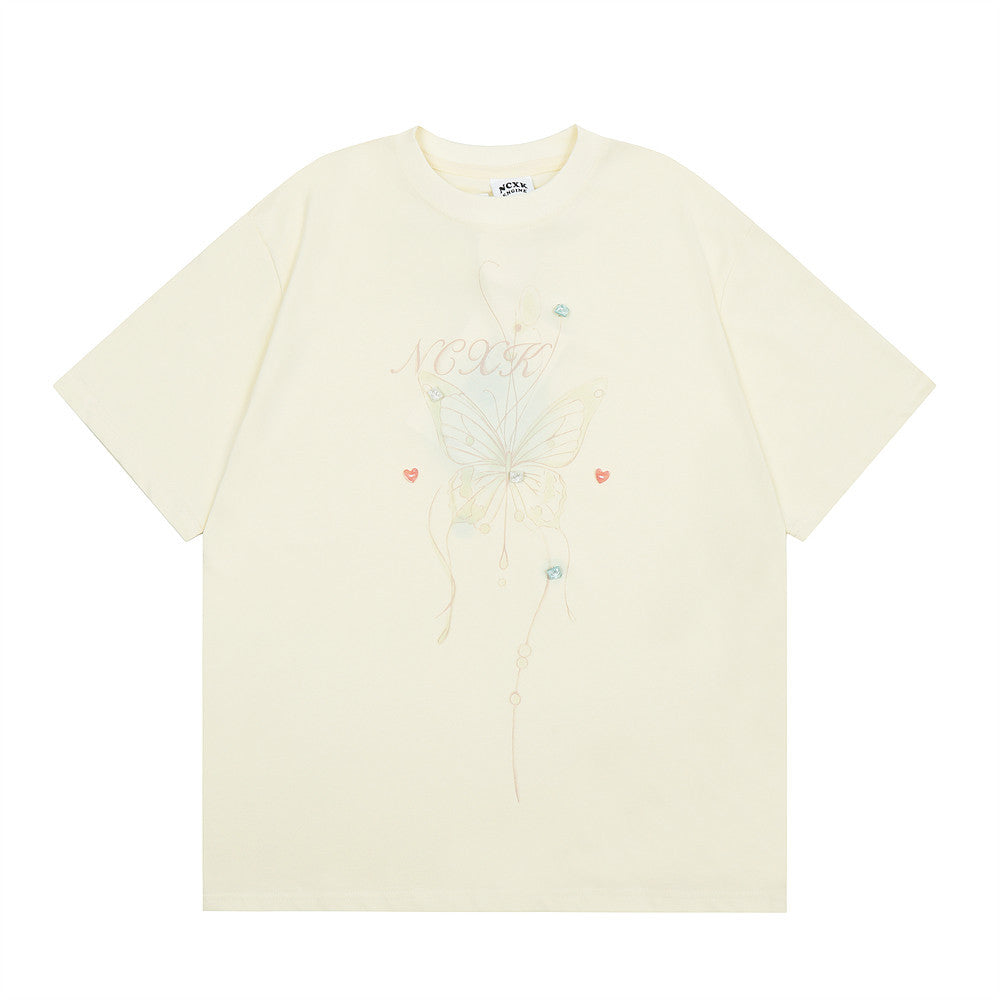 Niche Butterfly Short Beaded Short Sleeve