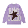 Maglione crew neck Valstrend con stella a cinque punte in stile hip hop americano, con lettere e design moderno.