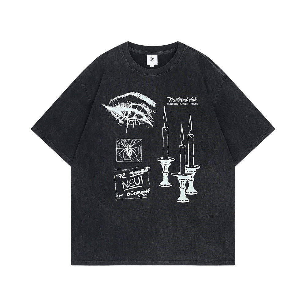 Abstract Dark Spider Web Short Sleeve