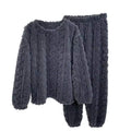 Pure Color Jacquard Cotton Velvet Warm Suit Pajamas