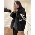 Striped Contrast Color Stand-up Collar Cotton Padded Thickened Women's Gore-Tex Jacket