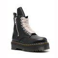 Stivali Dr Valstrend con suola spessa, motivo litchi e zip laterale, stile alla moda e resistente.