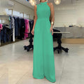 Casual Solid Color Irregular Hollow-out Jumpsuit