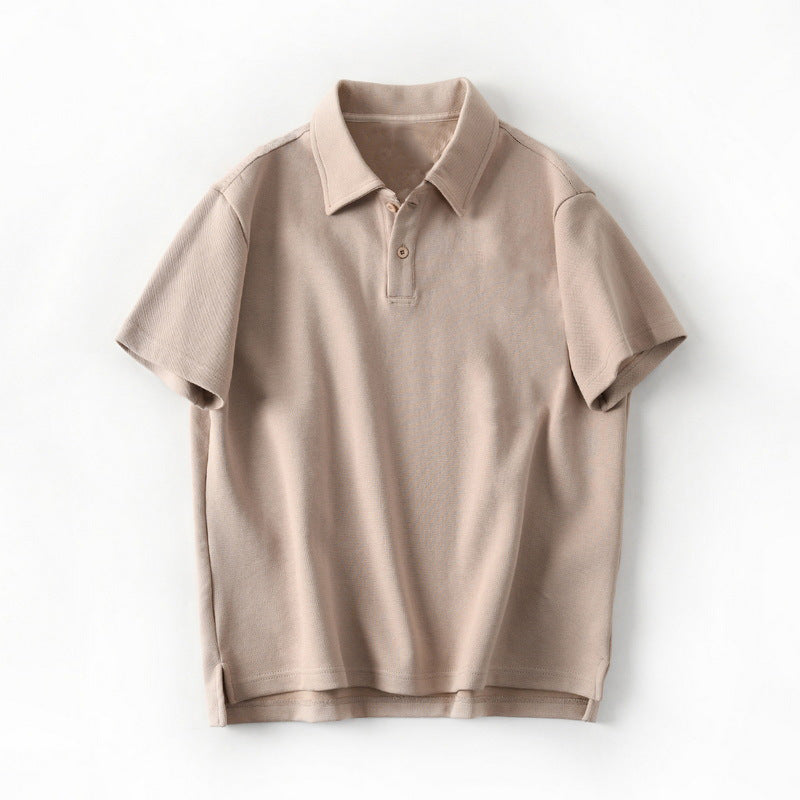 Camicia polo da uomo Valstrend in tinta unita, stile casual, colletto a polo, tessuto morbido e comodo, vista frontale.