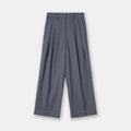 Casual Style Wide Leg Pleated High Waist Trousers Dark Gray