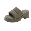 Sandali estivi da donna Valstrend con tacco alto, apertura anteriore e piattaforma, stile semplice e versatile per l'outdoor.