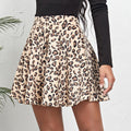 Gonna con gonna a tubino a stampa leopardo in velluto a coste a vita alta, femminile e alla moda.