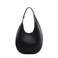 Borsa semicircolare con profilo a selenodonte di design speciale, marca Valstrend, vista dall'alto, dettagli eleganti e moderni