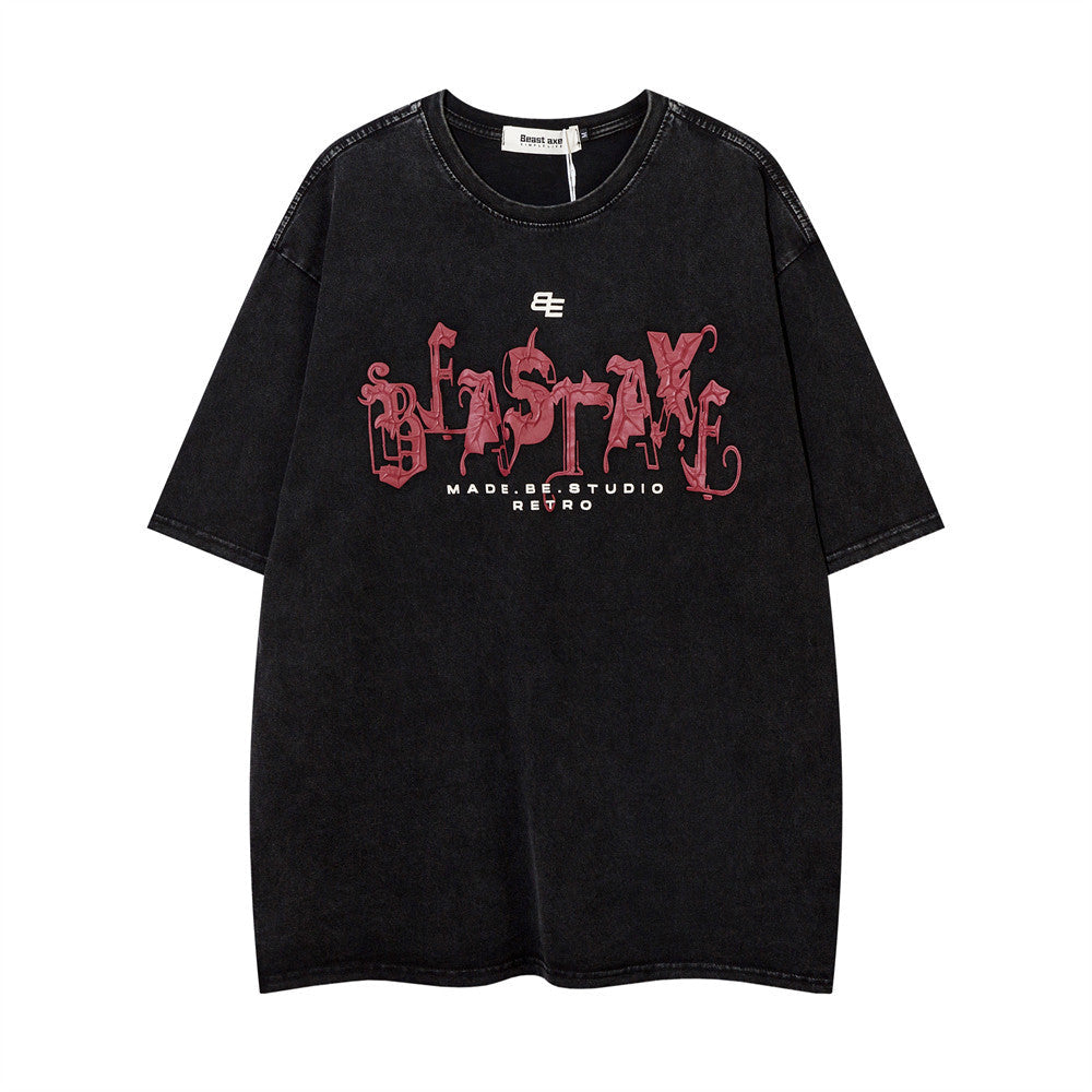 Creative Letters Paddle Print Short Sleeve