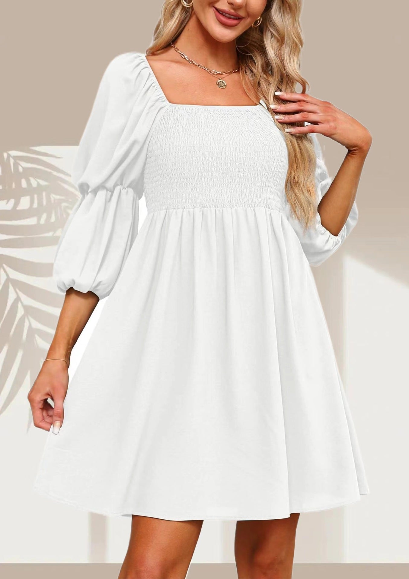 Vestito femminile floreale Valstrend con maniche a sbuffo, abbigliamento di moda per donne, stampa floreale elegante