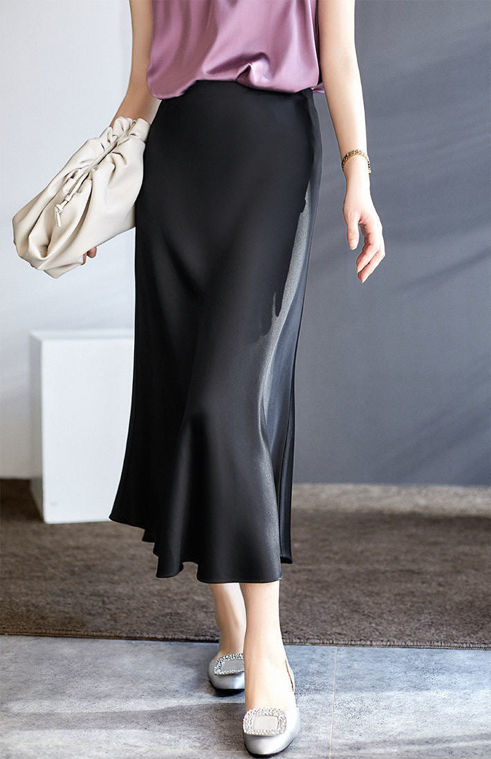 Gonna donna Valstrend, gonna stile francese, tessuto solido, moda femminile, look elegante e chic, in tessuto morbido e di qualità