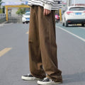 Pantaloni casual retrò in stile giapponese per uomo, color cammello solido, marca Valstrend, con vestibilità comoda e dettagli classici
