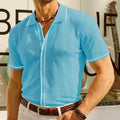 Maglietta uomo estiva Valstrend, tessuto Tencel a maglia, maniche corte e stile casual, perfetta per l'estate.