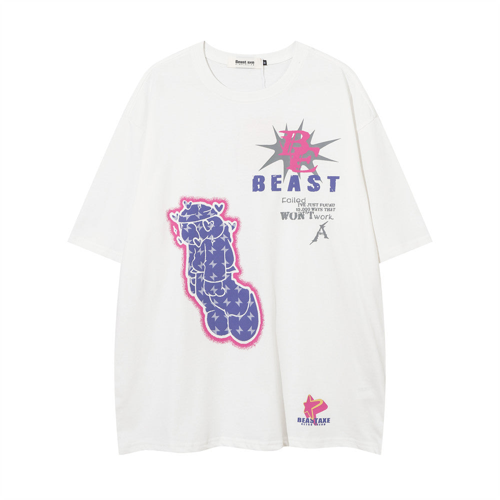 Street Hip-hop Letter Short Sleeve