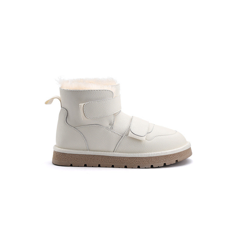 Scarpe da neve donna Valstrend con chiusura in velcro, suola piatta e corta, ideali per inverno e neve.