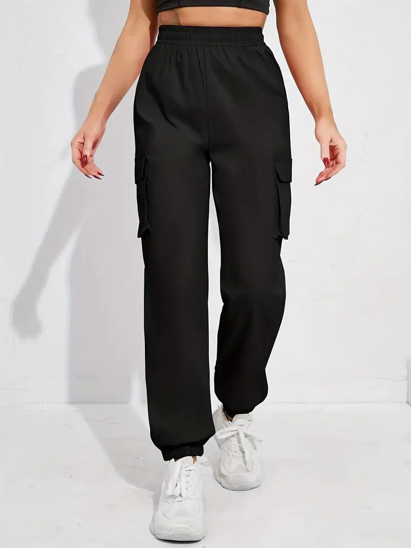 Pantaloni da lavoro donna Valstrend, larghi con cintura alta e tasche, abbigliamento professionale comodo e pratico.