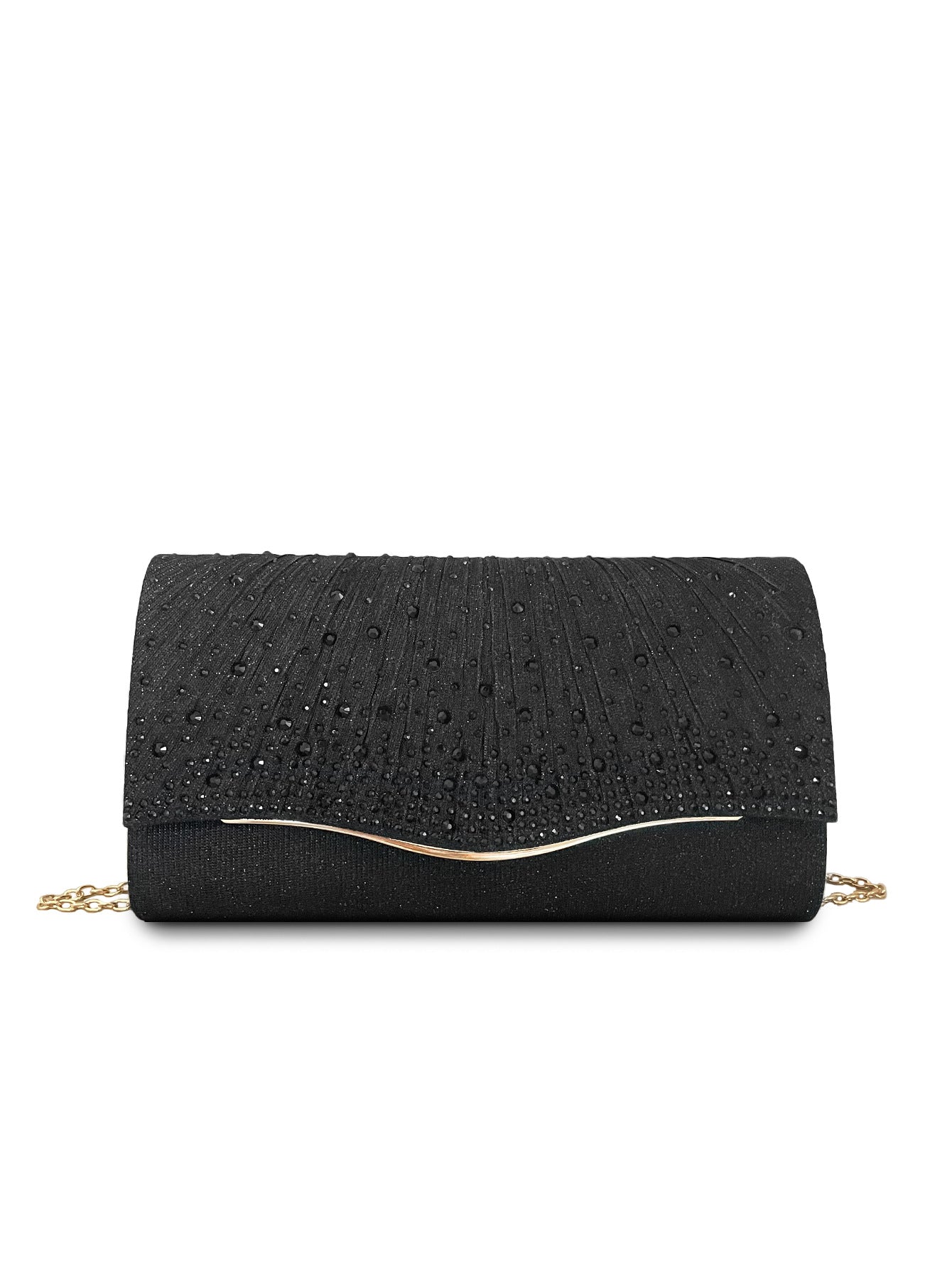 Borsetta donna Valstrend con pietre scintillanti, ideale per cene, feste e banchetti, elegante e alla moda.