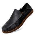 Scarpe casual Valstrend con tomaia in pelle, modello Lazy Top Layer, taglie comode e stile rilassato, vista frontale