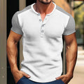 T-shirt da uomo Valstrend Retro Tough Guy a maniche corte in colori coordinati, stile robusto e casual.