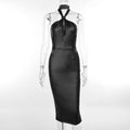 Vestito donna senza schiena Valstrend, abito a sirena slim-fit con scollo a halter, elegante e alla moda.