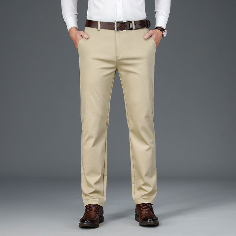 Pantaloni casual business da uomo di mezza età Valstrend, pantaloni larghi e comodi per occasioni informali e professionali