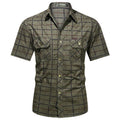Camicia da uomo a maniche corte in tartan di Valstrend, stile casual con motivo scozzese e tessuto morbido.