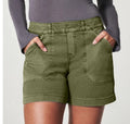 Shorts donna casual in cotone e lino Valstrend, modello a-line, vestibilità ampia e comoda, tessuto leggero e traspirante