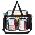 Borsa porta esterna in PVC trasparente Valstrend con più tasche esterne e manico resistente, ideale per uso all'aperto.