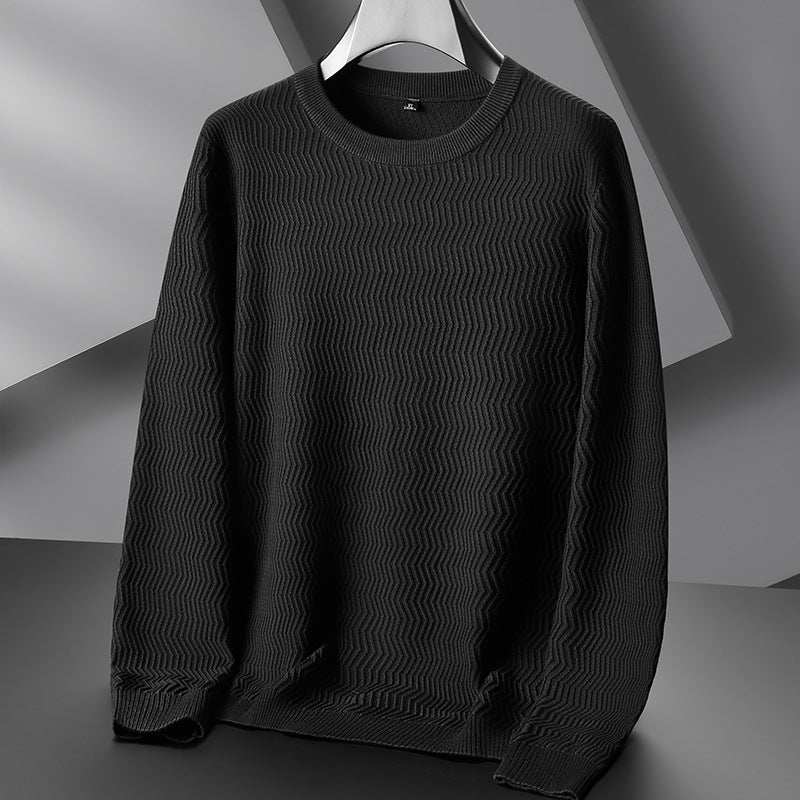Maglione casual autunno-inverno da uomo Valstrend, maglia in maglia morbida con scollo rotondo, vestibilità ampia e comoda.