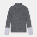 Women's Contrasting Color Cuff Wool Base Shirt Slim Stretch Sweater