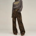 Jeans vintage da donna con stampa leopardata in stile americano, marca Valstrend shop, con dettagli di moda e vestibilità casual