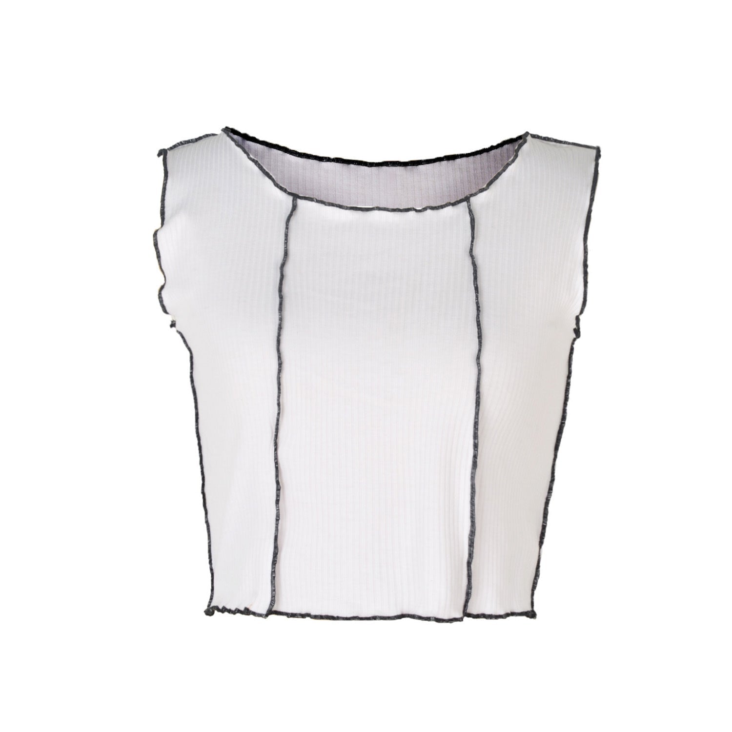 Gilet donna Valstrend con patchwork a contrasto colori, collo rotondo e stile alla moda, visibile in primo piano