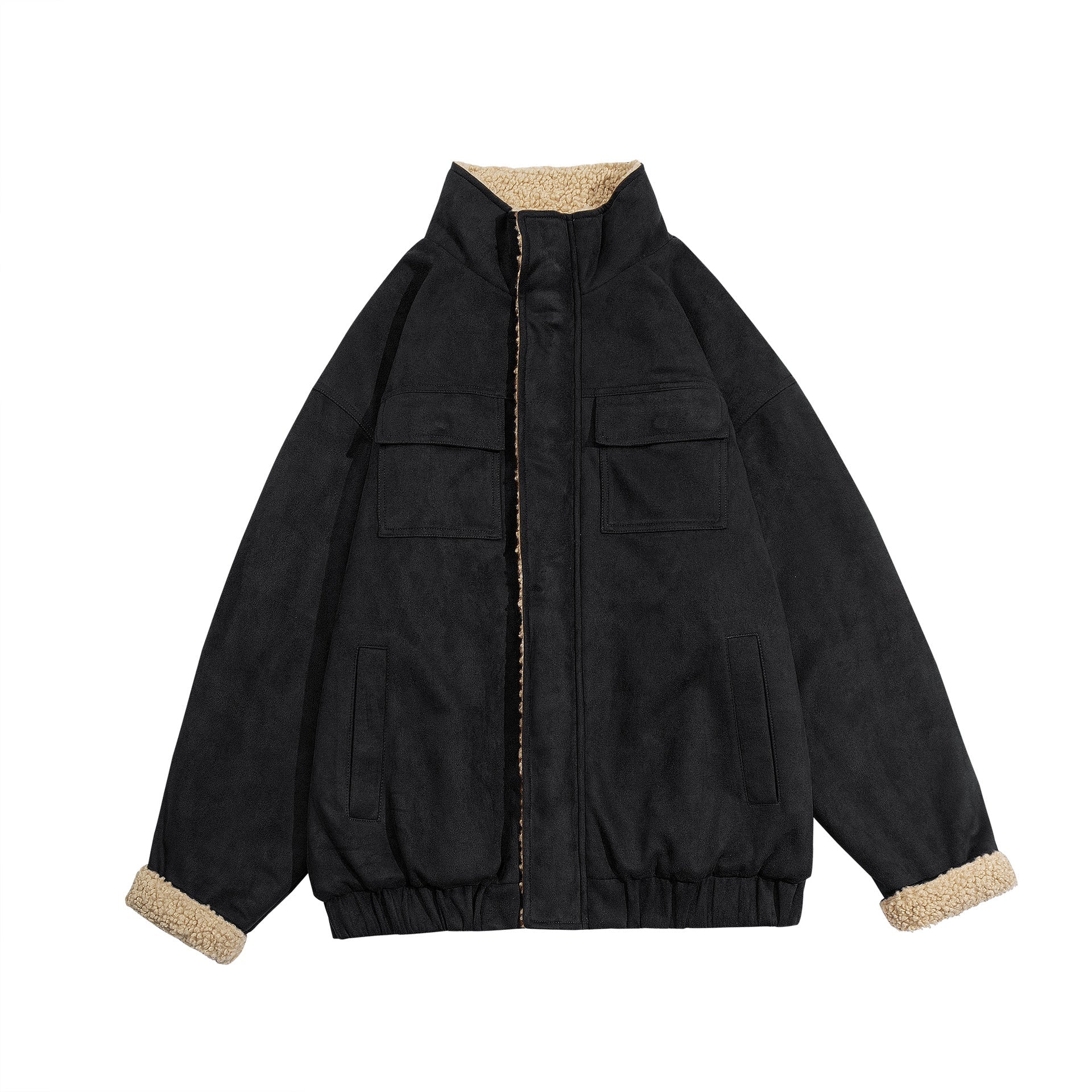 Winter Suede Lamb Wool Cotton-padded Jacket
