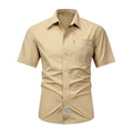 Camicia da lavoro Valstrend thin chic a maniche corte, casual e elegante, con design moderno e tessuto leggero.
