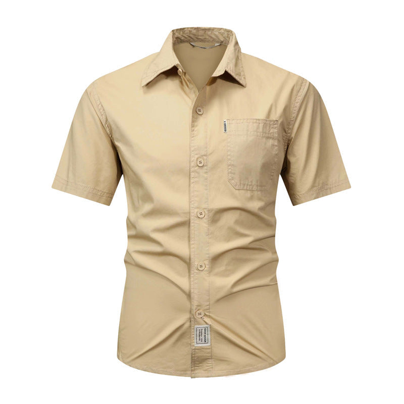 Camicia da lavoro Valstrend thin chic a maniche corte, casual e elegante, con design moderno e tessuto leggero.
