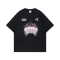 Creative Abstract Flame Print Short Sleeve