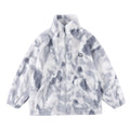 Cappotto in pile polar tie-dye con colletto a stand, ideale per autunno e inverno, marca Valstrend.