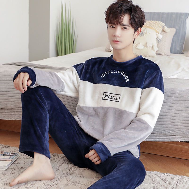 Pantaloni pigiama da uomo autunno e inverno in pile di corallo caldo, marca Valstrend, morbidi e confortevoli per le stagioni fredde