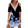 Vestito da donna Valstrend a manica lunga, scollo a V e stampa, con stile elegante e femminile, visibile nella foto.