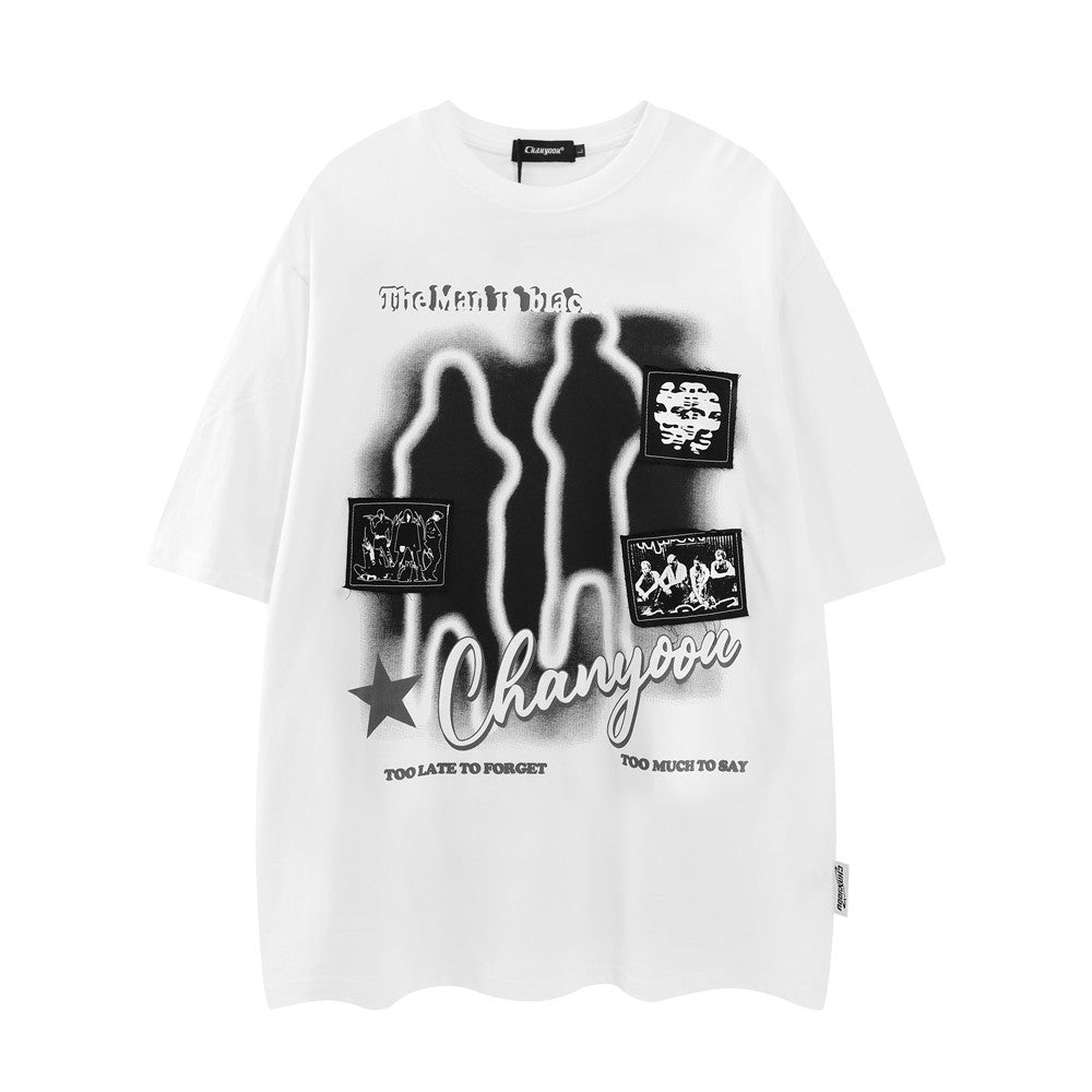Men's Abstract Printed Loose T-shirt