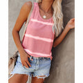 Women's Round Neck Sleeveless Striped Fashion Vest