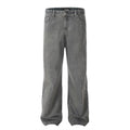 Pantaloni in denim punk old wash, pantaloni larghi e sbiaditi di Valstrend shop, stile casual e vintage.