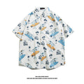Camicia da uomo Hawaiian Ice Silk a maniche corte Valstrend, tessuto morbido e fresco con stampa tropicale.