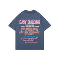 Maglietta a maniche corte con lettere inglesi stampate su grande area, marca Valstrend shop, stile casual e moderno