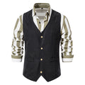 Gilet medievale retrò da uomo Valstrend, slim fit, colore solido e stile classico, mostrato in primo piano.