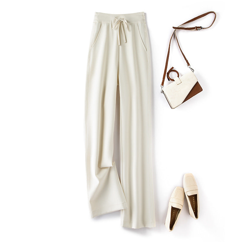 Pantaloni donna larghi e dritti Valstrend, pantaloni slim e comodi con gamba larga, tessuto morbido e stile casual.