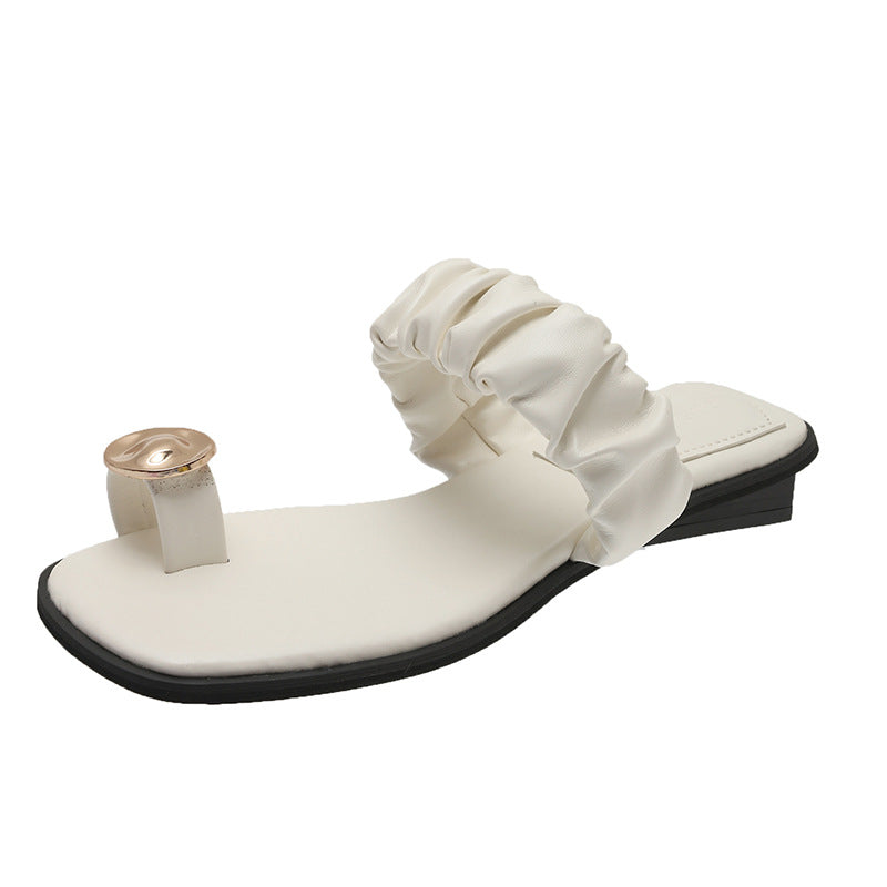 Scarpe da spiaggia Valstrend con suola piatta e forma quadrata, mocassini estivi con design comodo e stile casual